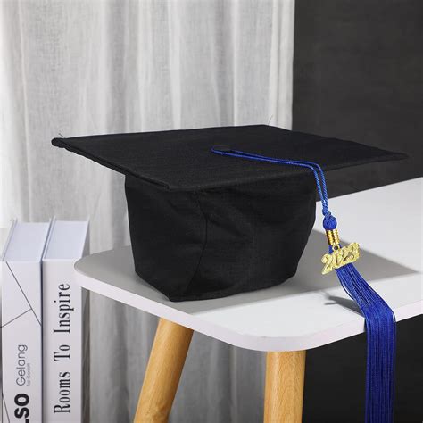 Black Graduation Cap Blue Tassel
