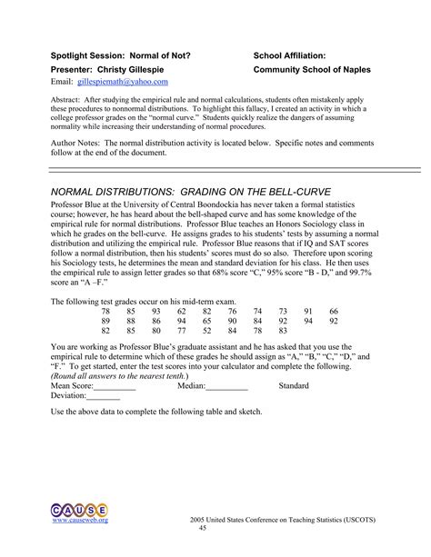 Normal Dist: Grading on the Bell Curve | PDF
