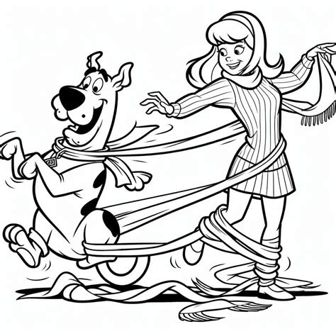 Scooby Doo se igra s Daphne bojanje - ColoringLib