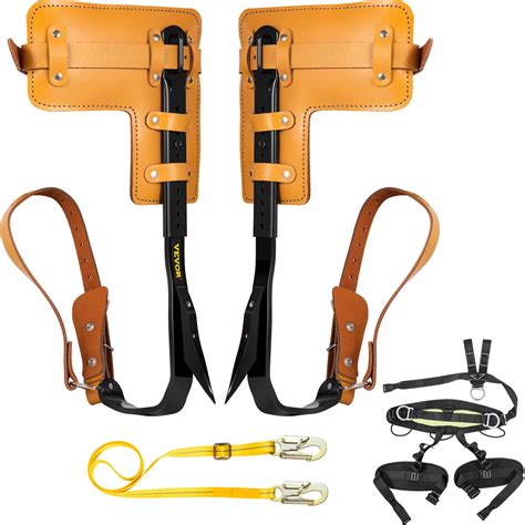 Buy VEVOR Tree Climbing Spikes Set with Safety Harness and Lanyard ...