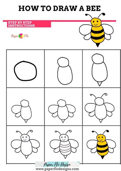 How to Draw a Bee | Bee drawing, Drawing lessons for kids, Easy drawings