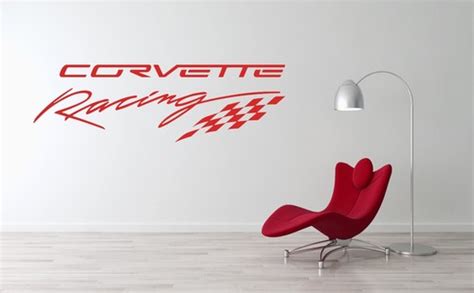 Buy Corvette Racing Logo Wall Decal Sport Car Luxury Race Vinyl Home ...