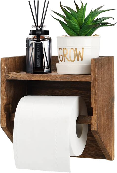 Amazon.com: Pitmoly Toilet Paper Holder with Storage, Bathroom Wall ...