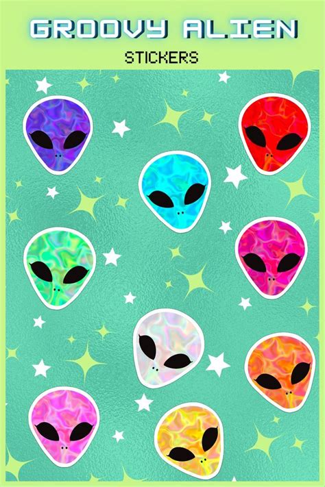 Holographic Alien Sticker Pack