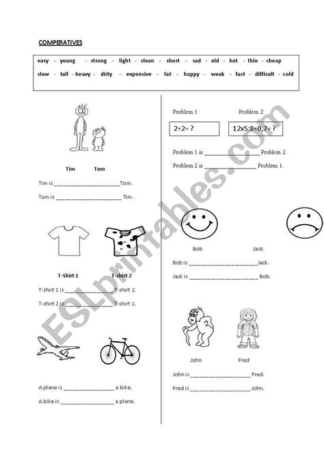 Compraretive Worksheet 的图像结果