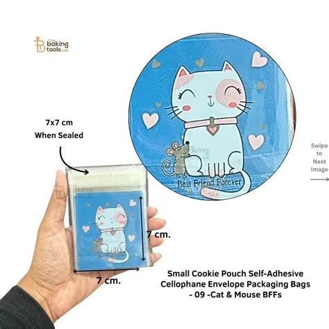 Small Cookie Pouch Cellophane Bags | Cat & Mouse Design