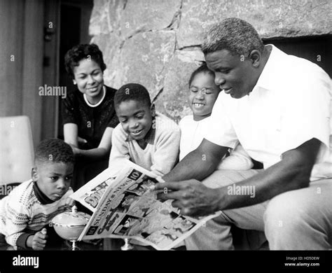 PERSON TO PERSON, baseball star Jackie Robinson (right) with his family ...