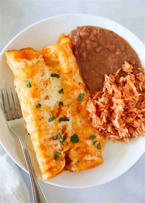 Cheese Enchiladas With Rice And Beans