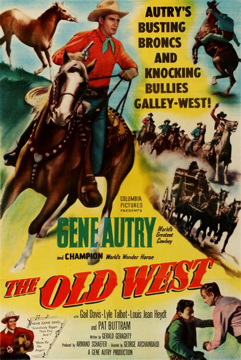 #350: AN ORIGINAL 1951 GENE AUTRY 'THE OLD WEST' MOVIE POSTER
