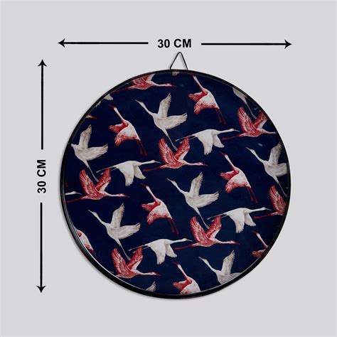 Buy Art Of Asia Blue Printed Metal Flamingo Wall Plate from Home Centre ...