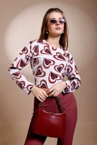 SAREEKART FAB Casual Printed Women White, Black, Maroon Top - Buy ...