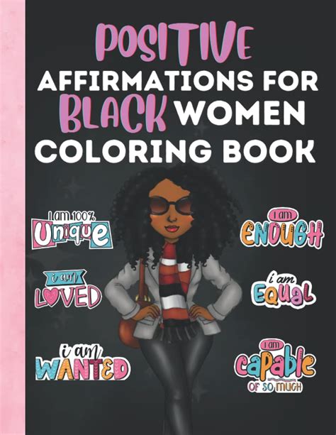Positive Affirmations For Black Women Coloring Book 20 Positive ...