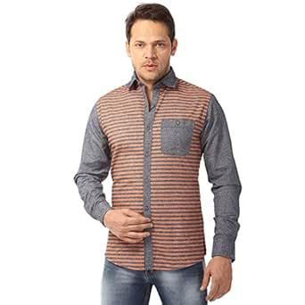 YOO Men's Cotton Striped Shirt : Amazon.in: Clothing & Accessories