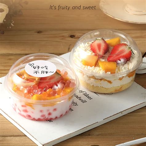 Square Dessert Cups with Lids – 300ml Clear Layered Cake & Pudding ...