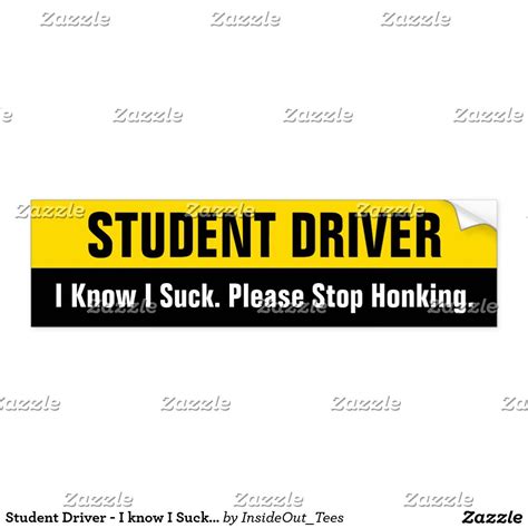 Funny Bumper Stickers | Zazzle in 2024 | Student driver, Funny bumper ...