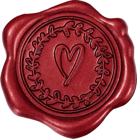 Amazon.com: Whaline 50Pcs Embossed Wax Seal Stickers Wine Red Heart ...