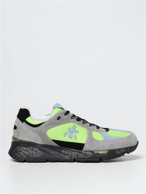 PREMIATA: Sneakers Mase in suede e mesh - Lime | Sneakers Premiata MASE ...