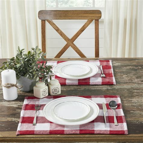 Annie Red Check Placemat Set of 2 13x19 - 84092
