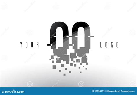 QQ Q Q Pixel Letter Logo with Digital Shattered Black Squares Stock Vector - Illustration of ...