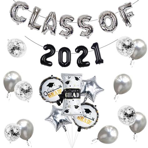 Class of 2021 Balloons Banner, Graduation Balloons Decorations 2021 ...