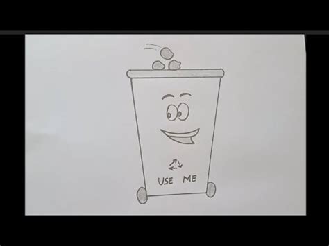 how to draw trash can||easy trash can drawing for beginners - YouTube