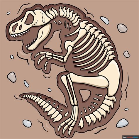 How to Draw a Fossil | Dinosaur drawing, Easy dinosaur drawing, Drawings