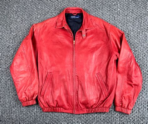 Polo Ralph Lauren Lambskin Leather Jacket Adult Mediu… - Gem