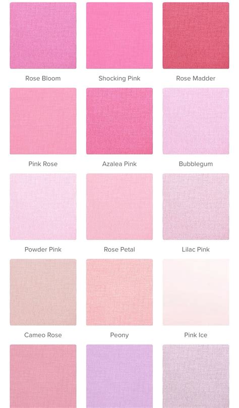 Pretty Shades of Pink | Pink Color Code Chart