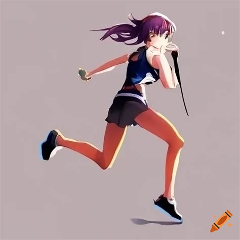 Anime girl athlete running on Craiyon