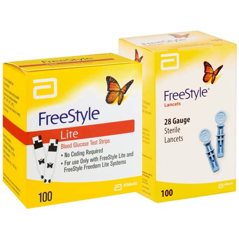 Freestyle Lite and Lancets Combo - (100 Test Strips, 100 Lancets ...