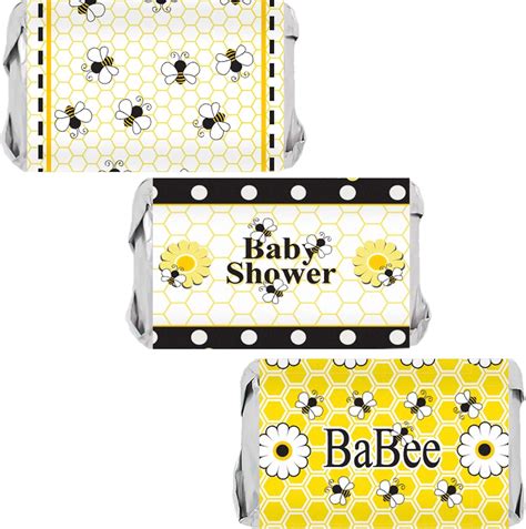 Buy Bumble Bee Baby Shower Mini Candy Bar Wrappers - 45 Stickers Online ...