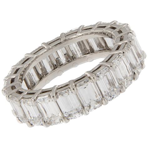 Platinum Emerald-Cut Diamond Eternity Ring at 1stDibs | emerald cut ...