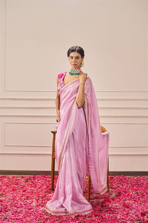 DIYA SAREE WITH EMBROIDERED BLOUSE – Issa Studio