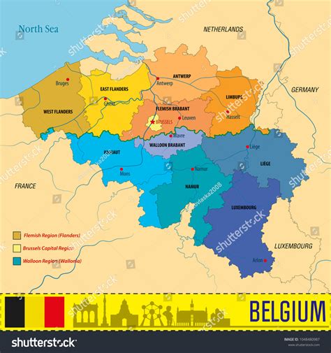 Map Flanders Belgium Belgium Map Brugge Flanders Ghent Brussels