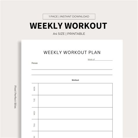 Weekly Workout Plan 的图像结果