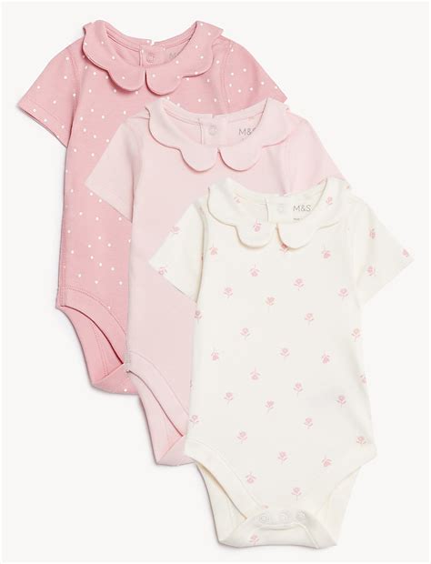 Buy 3pk Pure Cotton Printed Bodysuits at Marks & Spencer
