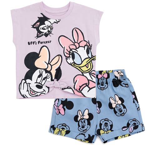 Disney Daisy Duck Minnie Mouse Figaro T-Shirt and Chambray Shorts ...