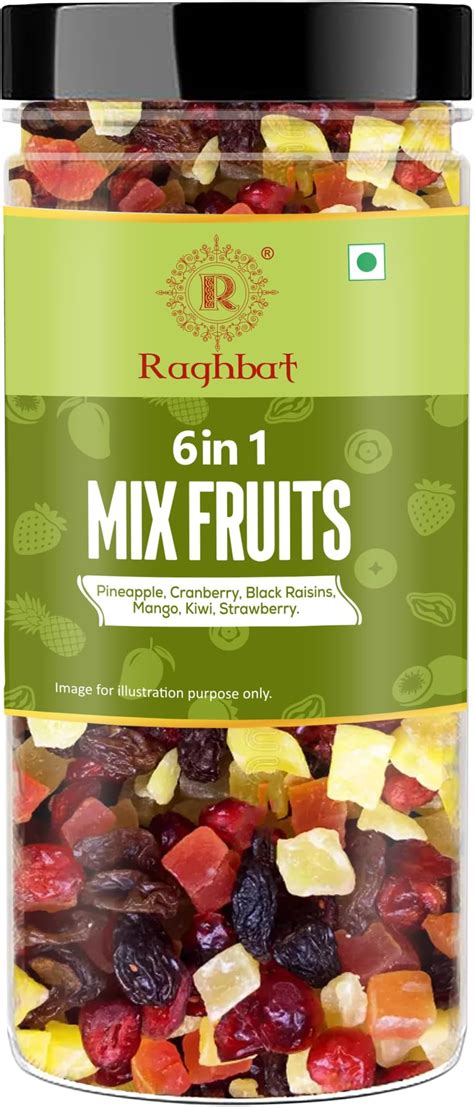 Raghbat Premium 6 in 1 Mix Fruits 250g Jar | Mixed Fruits | Dried ...