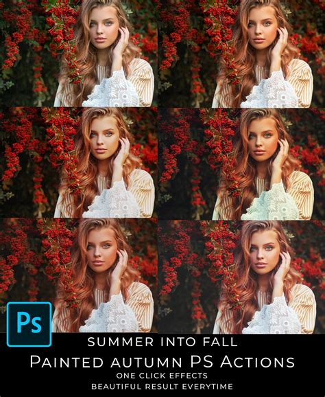 Painted Autumn Photoshop Actions Warm Photo Effect Photo Retouching ...