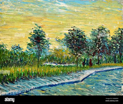 Square Saint-Pierre at Sunset, 1887 (Painting) Artist Gogh, Vincent van (1853-90) Dutch Stock ...