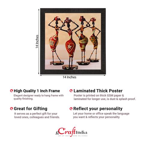 Tribal Women Matt Textured UV Art Painting - eCraftIndia Online