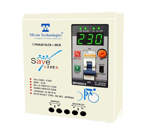 Digital ELCB with volt and amp miter with high low voltage protection ...