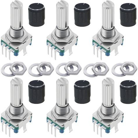 WWZMDiB 6pcs 360° Rotary Encoder Digital Potentiometer with Push Button ...
