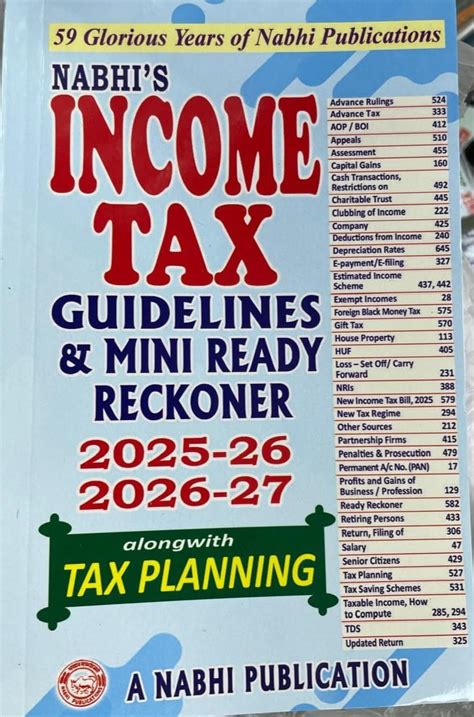Buy Nabhi's Income Tax Guidelines & Mini Ready Reckoner 2025-26, 2026 ...