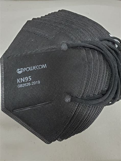 Black KN95 Face Mask - Powecom - CE Certified - FDA Authorized | Buy ...