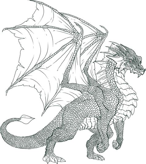 Printable Realistic Dragon Coloring Pages - Printable Templates