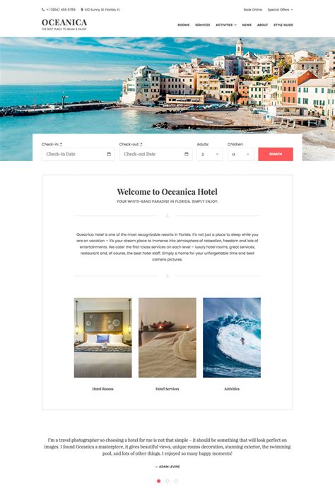 oceanica v1 5 1 hotel booking wordpress theme