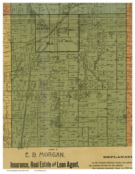 Urbana, Ohio 1894 Old Town Map Custom Print - Champaign Co. - OLD MAPS