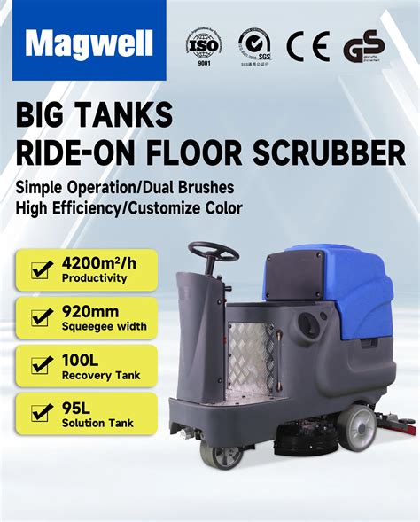 Industrial Floor Washer 550w Traction Motor Power Ride On Electric ...