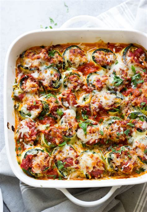 Zucchini Lasagna Roll Ups with Spinach and Artichokes  
